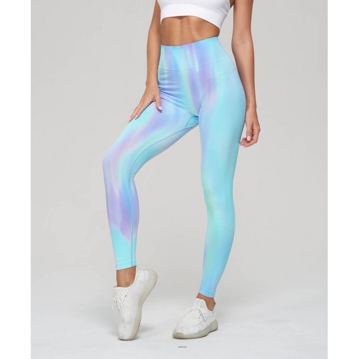 Бесшовные леггинсы с Пуш-ап для занятия спортом Leggings PUSH-UP Seamless Wave 10 (LIGHT BLUE)